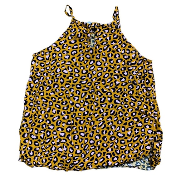 OLD NAVY Cheetah Tank With Back Keyhole Detail Yellow/Orange Size Medium - Picture 7 of 10